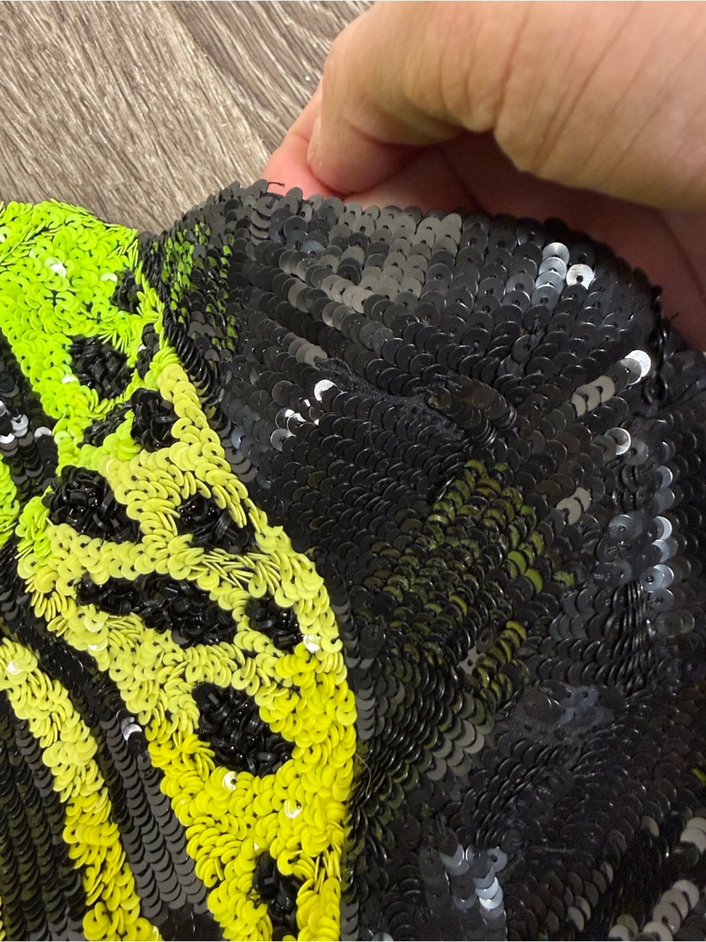 Retrofete Arabelle Sequin Dress in Black Neon Yellow - Picture 13 of 13